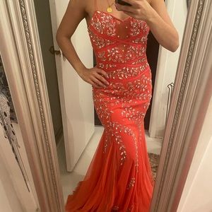 Pink beaded mermaid style dress